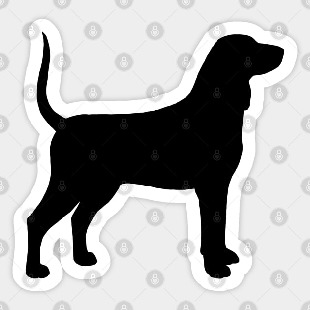 Bluetick Coonhound Silhouette Sticker by Coffee Squirrel